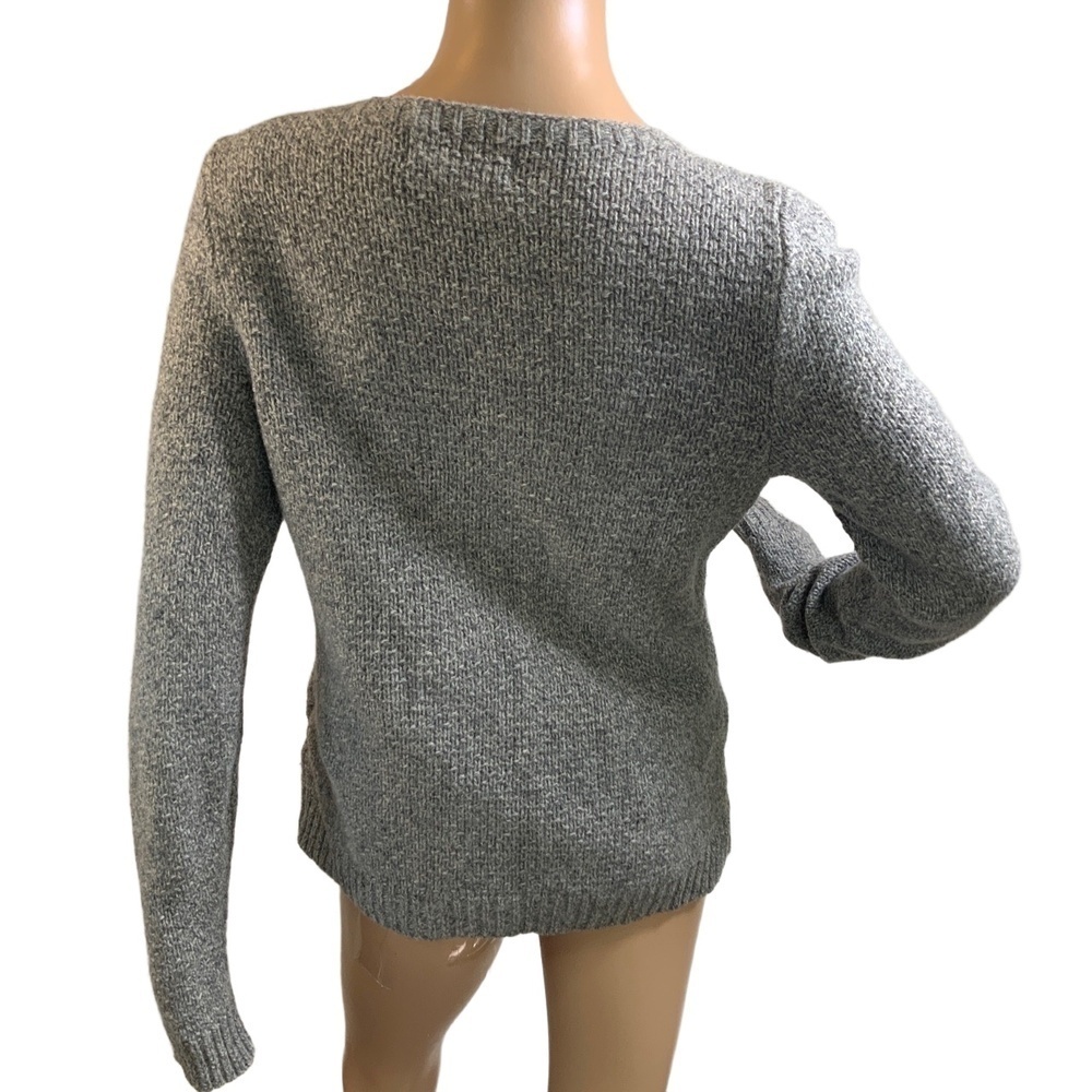 Charlie Robin Gray Cable Knit Button Up Long Sleeve Wool Cardigan Med Twee Artsy - Picture 10 of 13